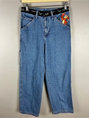 DISNEY Vintage 90s Tigger Embroidered Carpenter Jeans Sz 6 Retro Winnie The Pooh